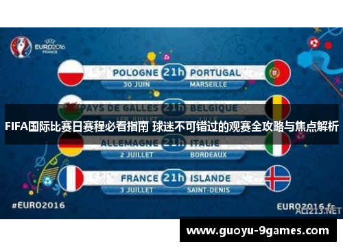 FIFA国际比赛日赛程必看指南 球迷不可错过的观赛全攻略与焦点解析